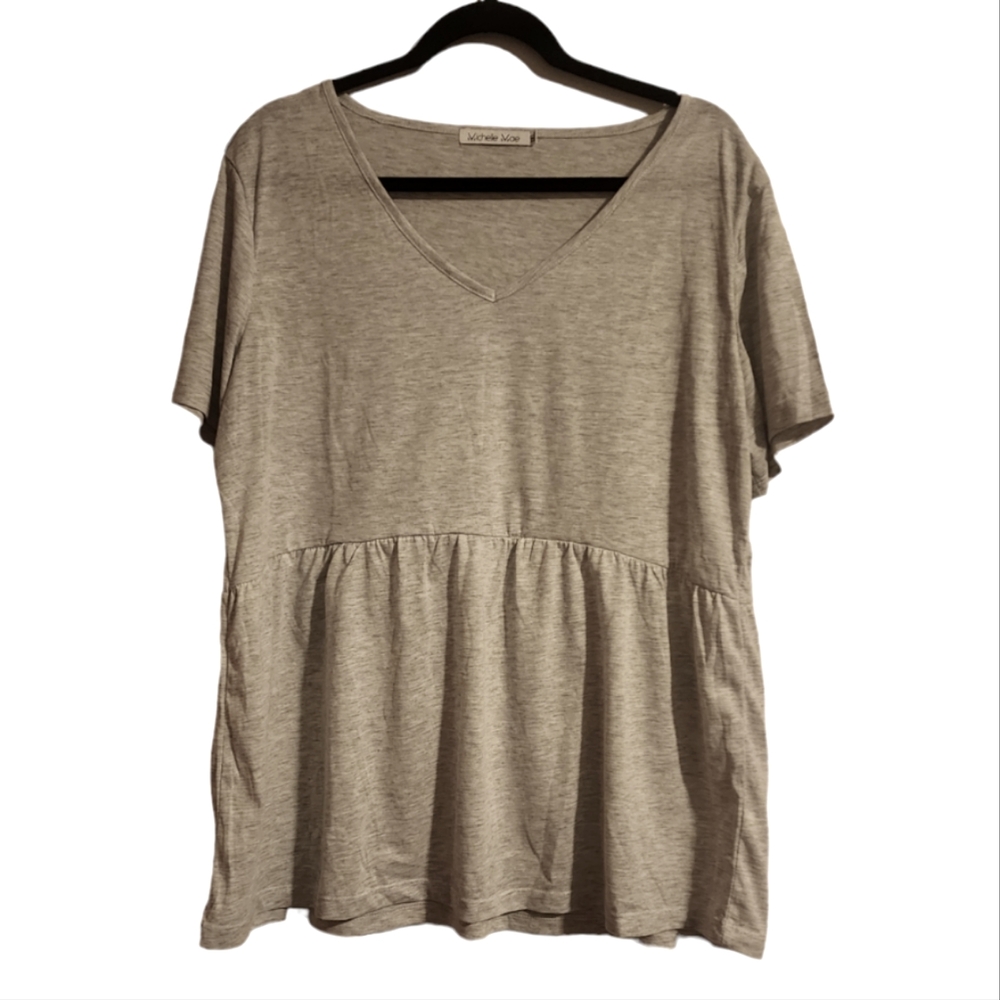 Michelle Mae heathered grey V Neck